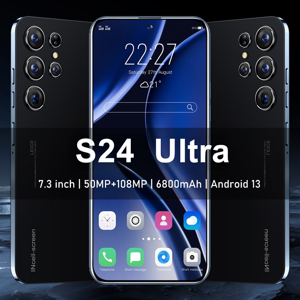 Mobile Phones S24 Ultra 6.8 HD Screen Smart Phone Original 16G+1T 5G Dual Sim Celulares Android Unlocked 72MP 6800mAh S23 Ultra